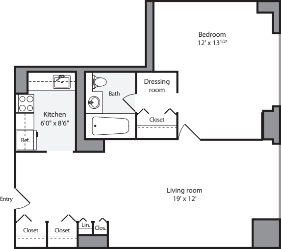 1 Bedroom A floorplan