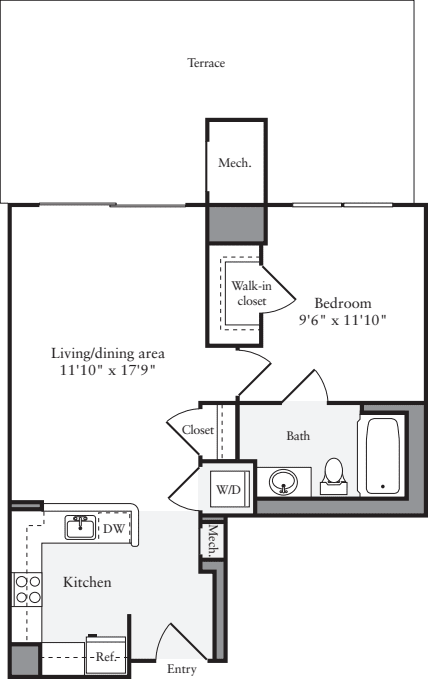 1 Bedroom A floorplan