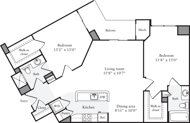 2 Bedrooms E