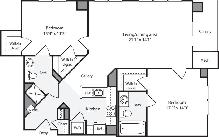 2 Bedrooms F