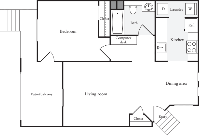 1 Bedroom C floorplan