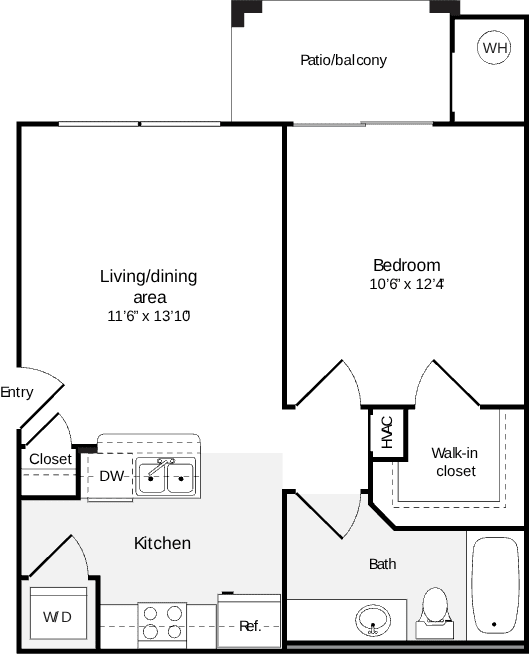 1 Bedroom A floorplan