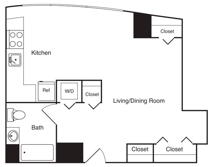 Studio B1 floorplan