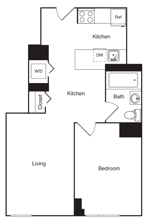 1 Bedroom A1 floorplan
