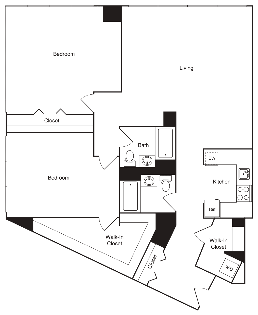 2 Bedroom B1 floorplan