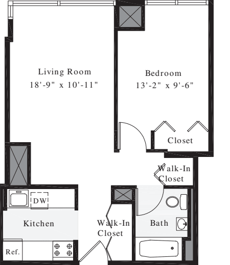 1 Bedroom - old floorplan