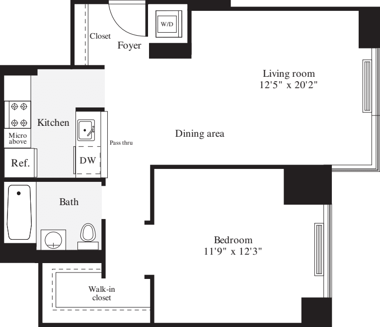 1 Bedrooms J floorplan