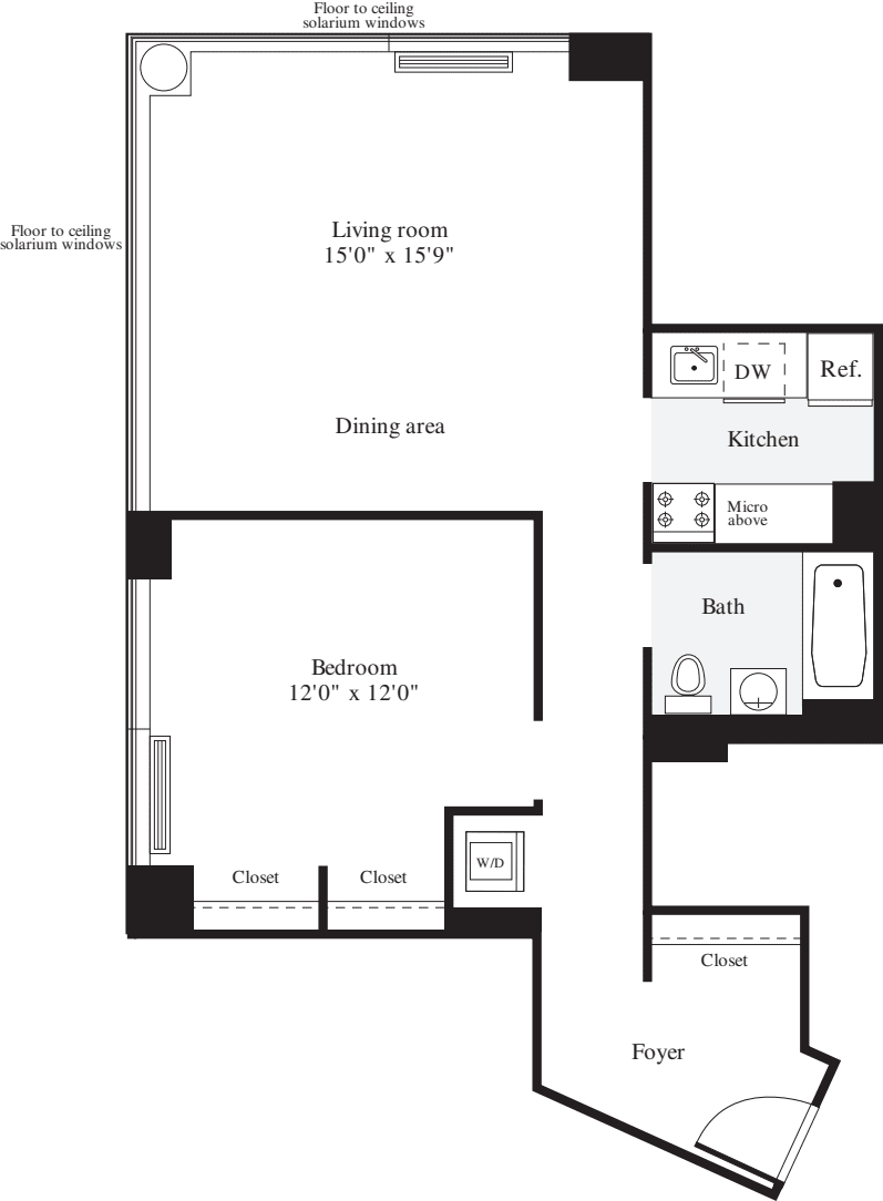 1 Bedroom D floorplan