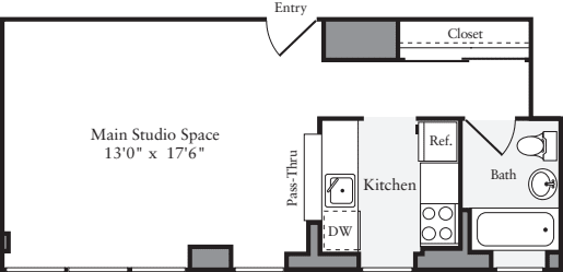 Studio A floorplan
