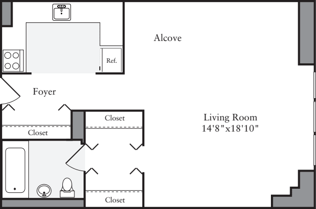 Studio F floorplan
