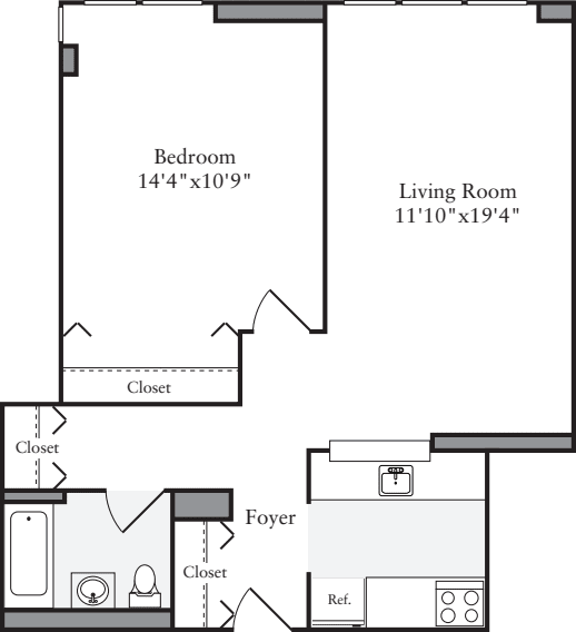 1 Bedroom A floorplan