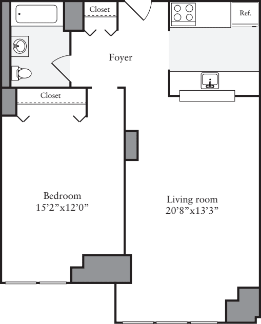 1 Bedroom E floorplan