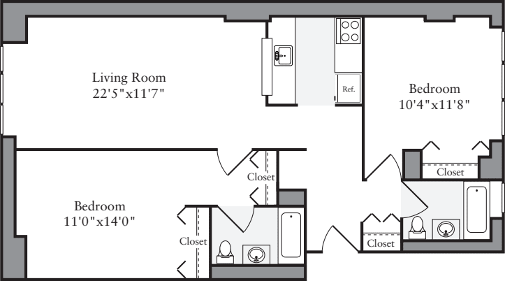 2 Bedrooms C floorplan