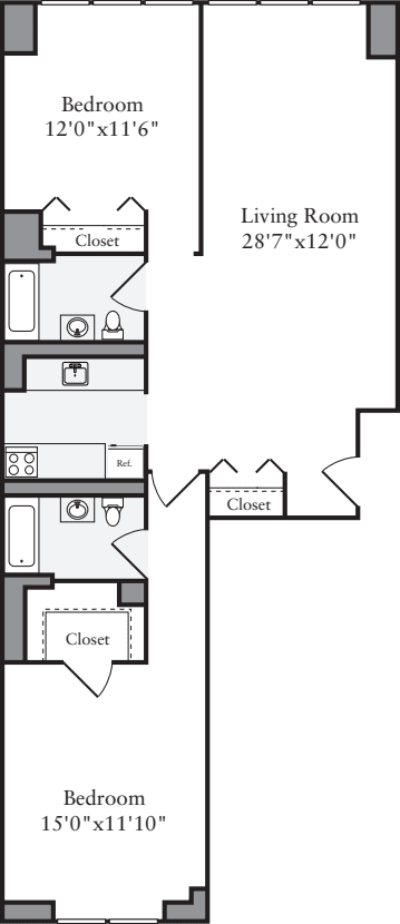 2 Bedrooms G floorplan