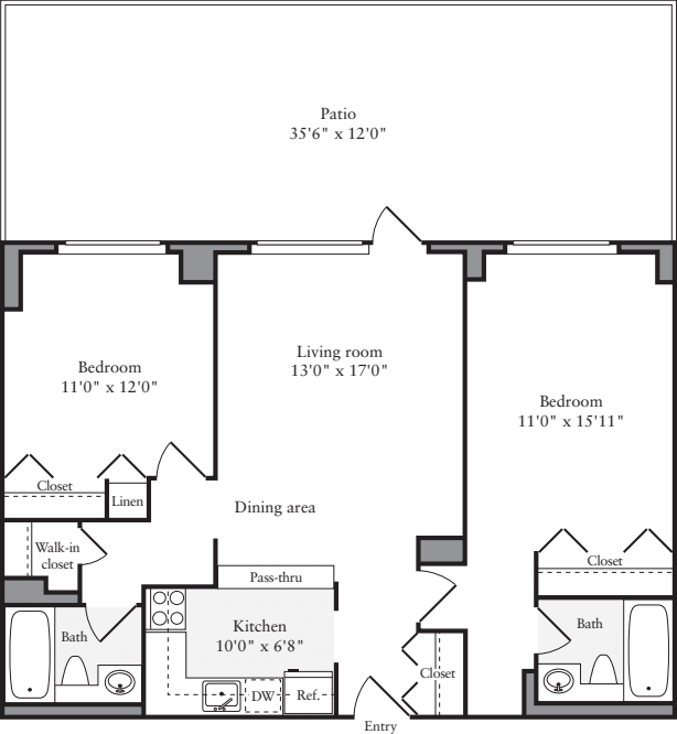2 Bedrooms F with Terrace
