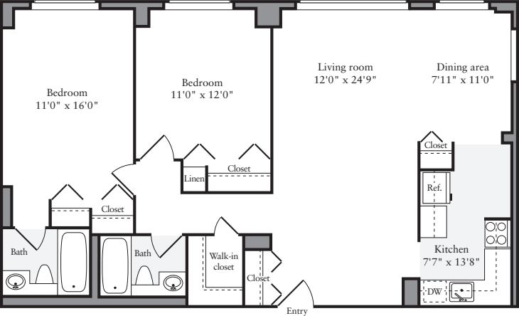 2 Bedrooms G floorplan