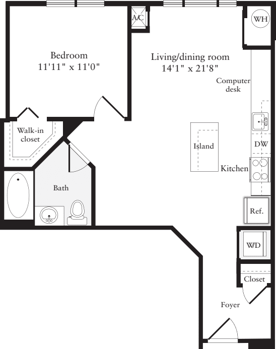 1 Bedroom S floorplan