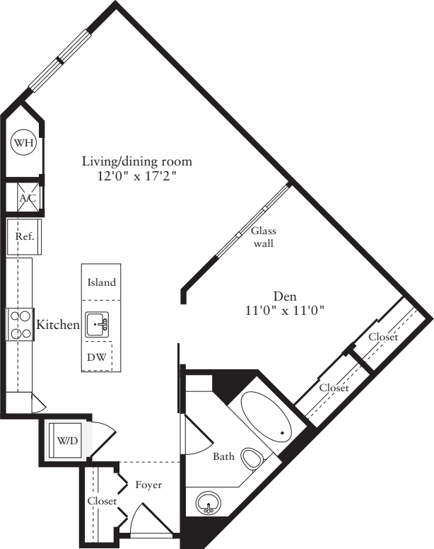 1 Bedroom E floorplan