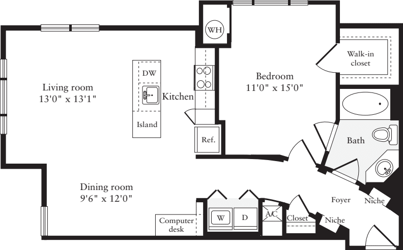1 Bedroom I floorplan