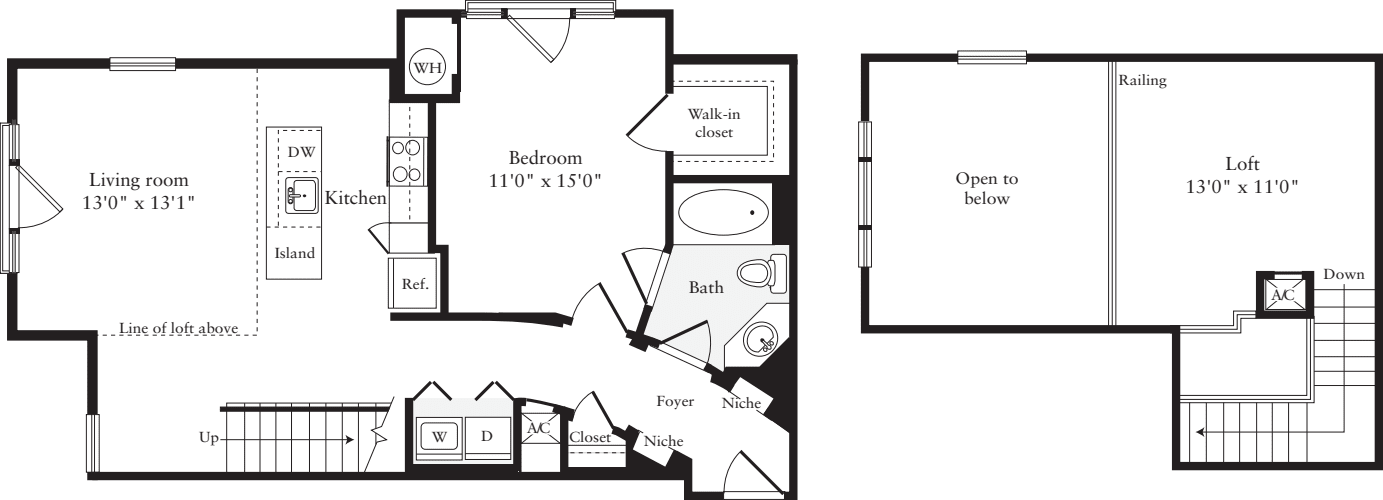 1 Bedroom P floorplan