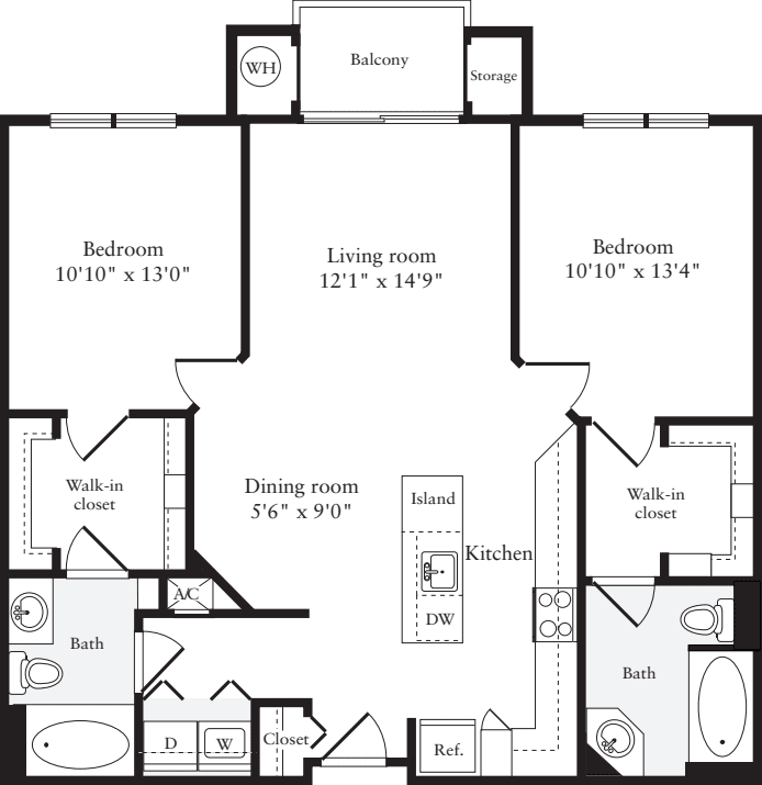 2 Bedrooms B floorplan