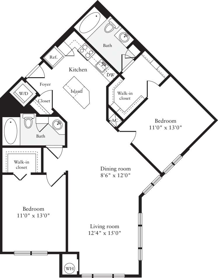 2 Bedrooms C floorplan