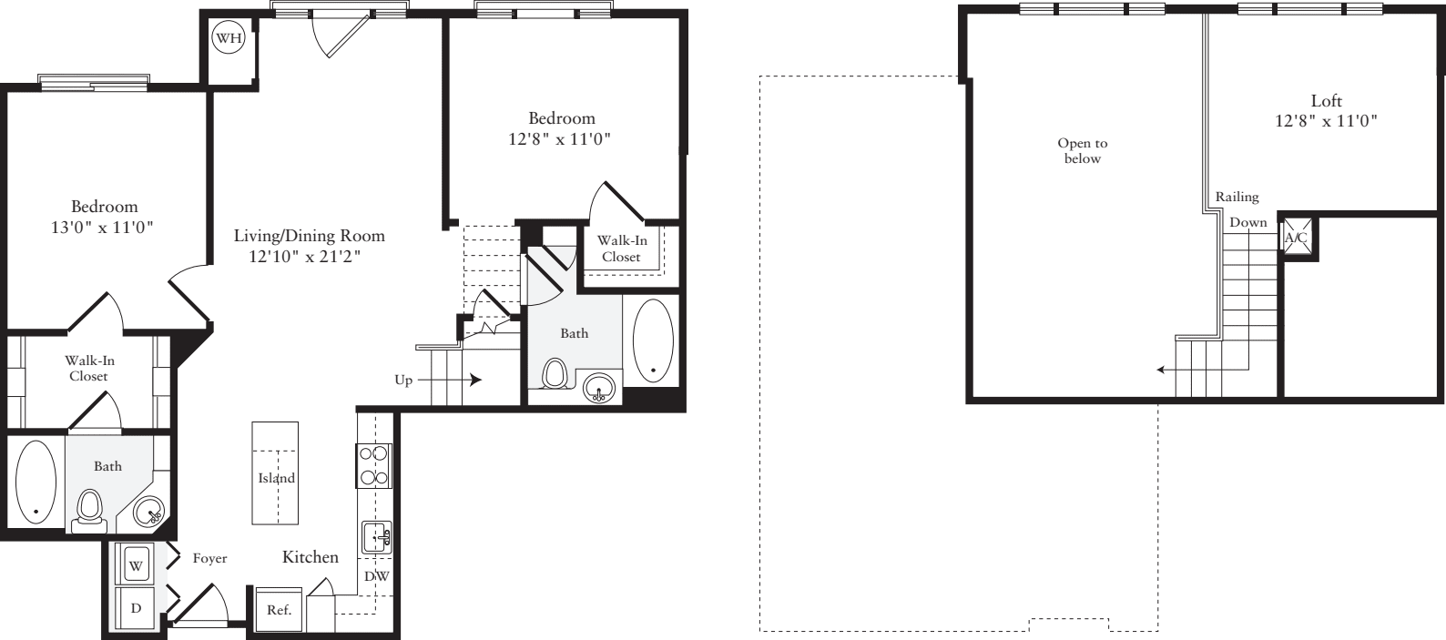 2 Bedrooms F floorplan