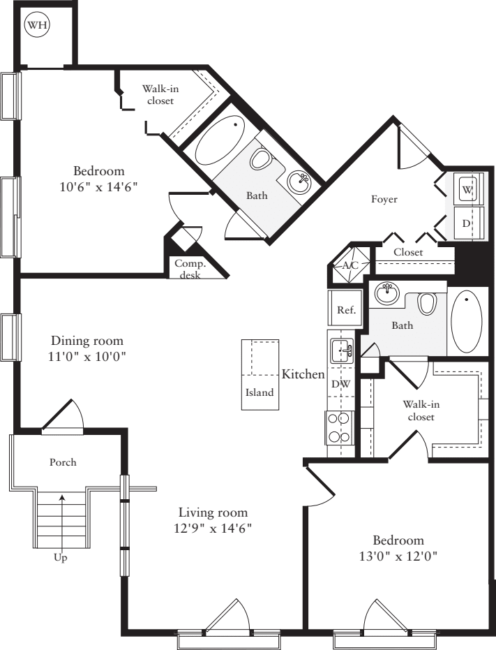 2 Bedrooms G floorplan