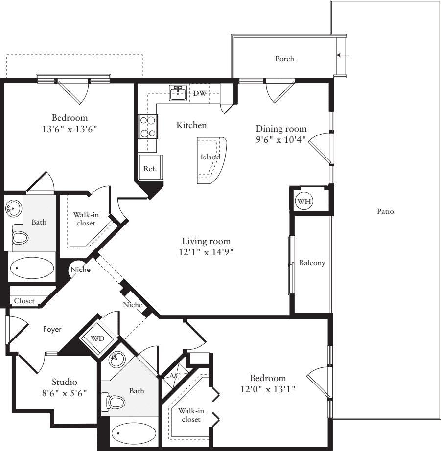 2 Bedrooms I floorplan