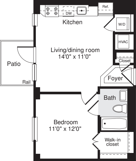 1 Bedroom A floorplan