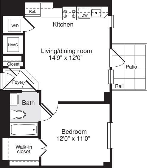 1 Bedroom C floorplan