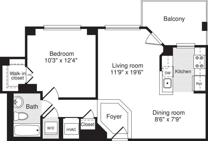 1 Bedroom N floorplan