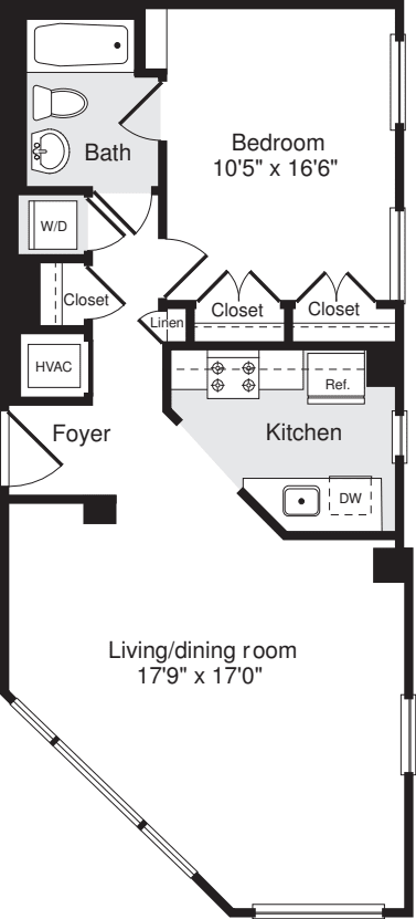 1 Bedroom O floorplan