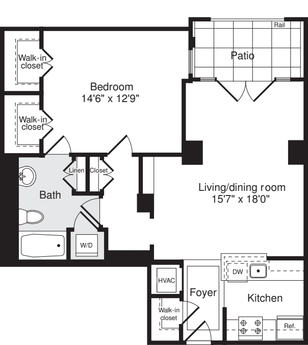 1 Bedroom S floorplan