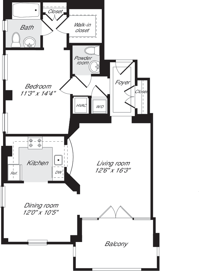 1 Bedroom FF floorplan