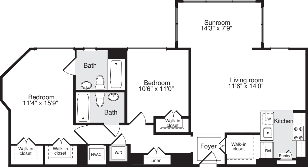 2 Bedrooms W