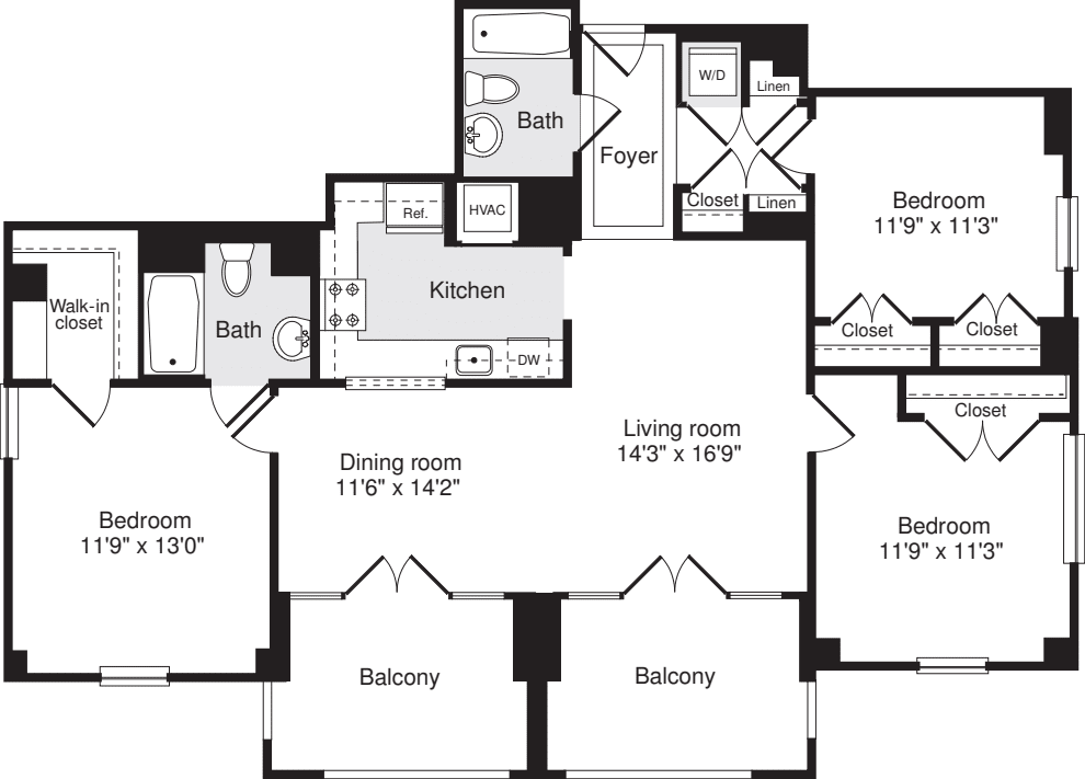 3+ Bedrooms A floorplan