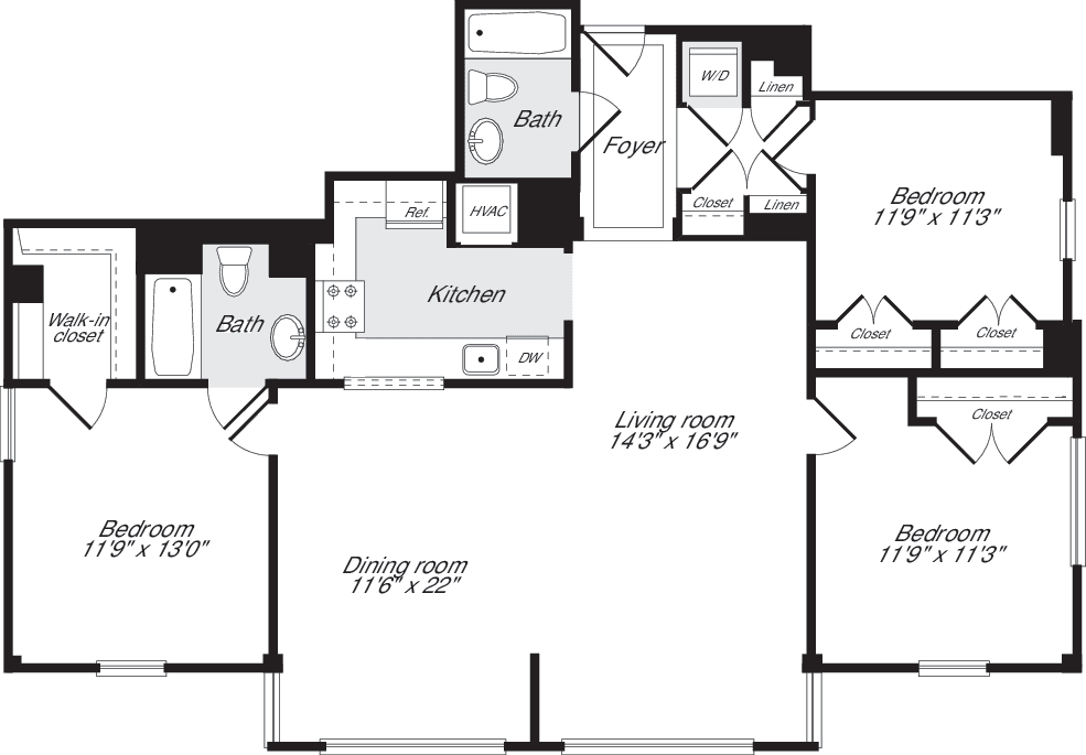 3+ Bedrooms D floorplan