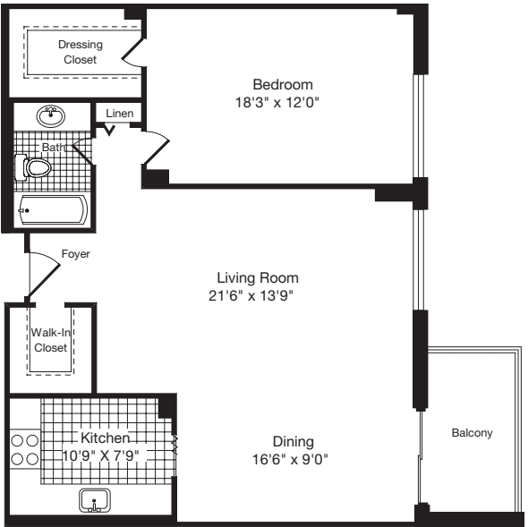 1 Bedroom W