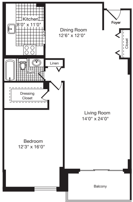 1 Bedroom AA