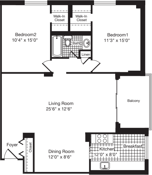 2 Bedrooms A