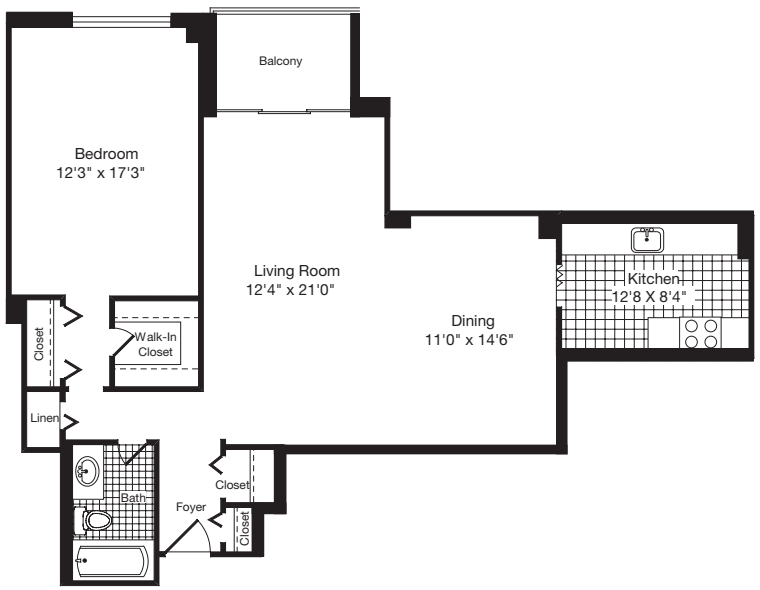 1 Bedroom FF floorplan