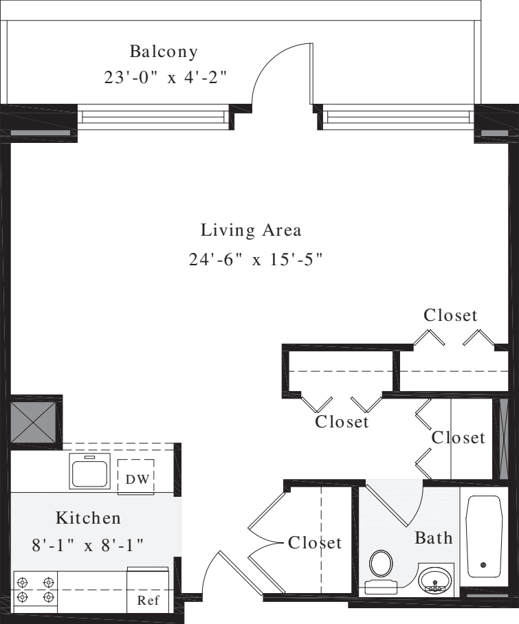Studio B floorplan