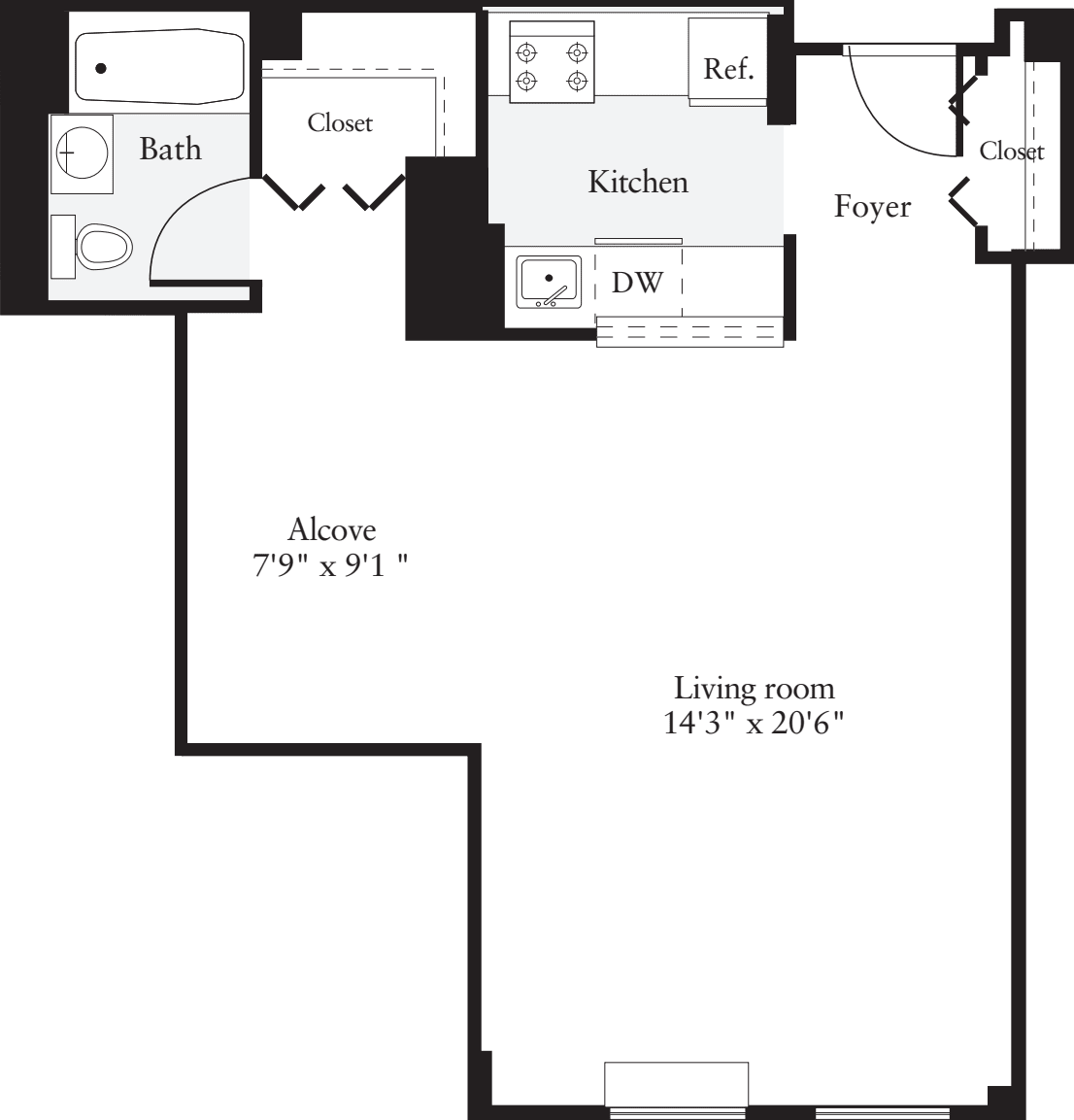 Studio D floorplan