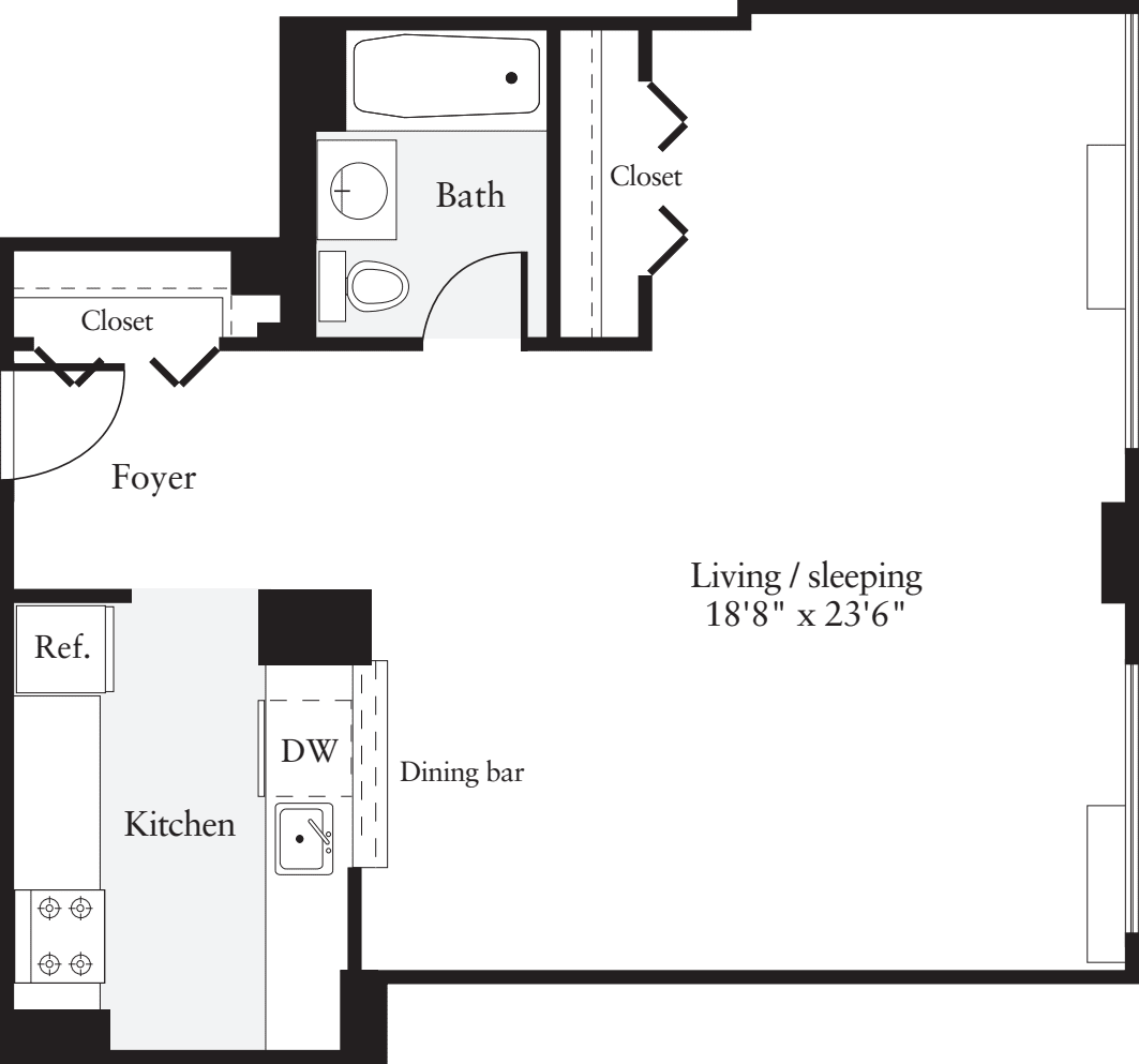 Studio F floorplan