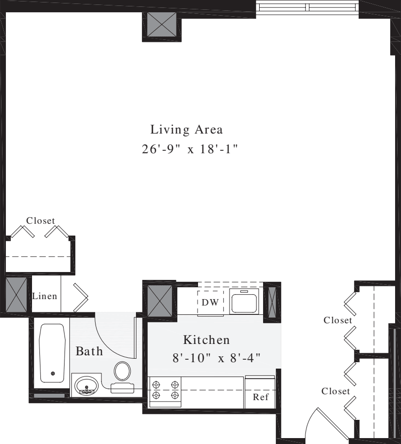 Studio K floorplan