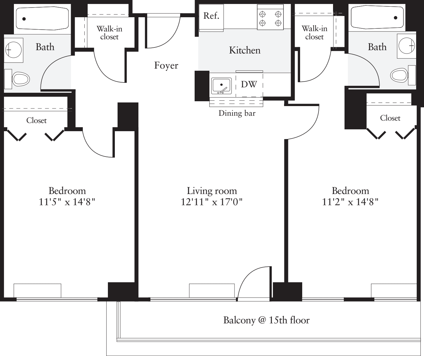 2 Bedrooms A floorplan