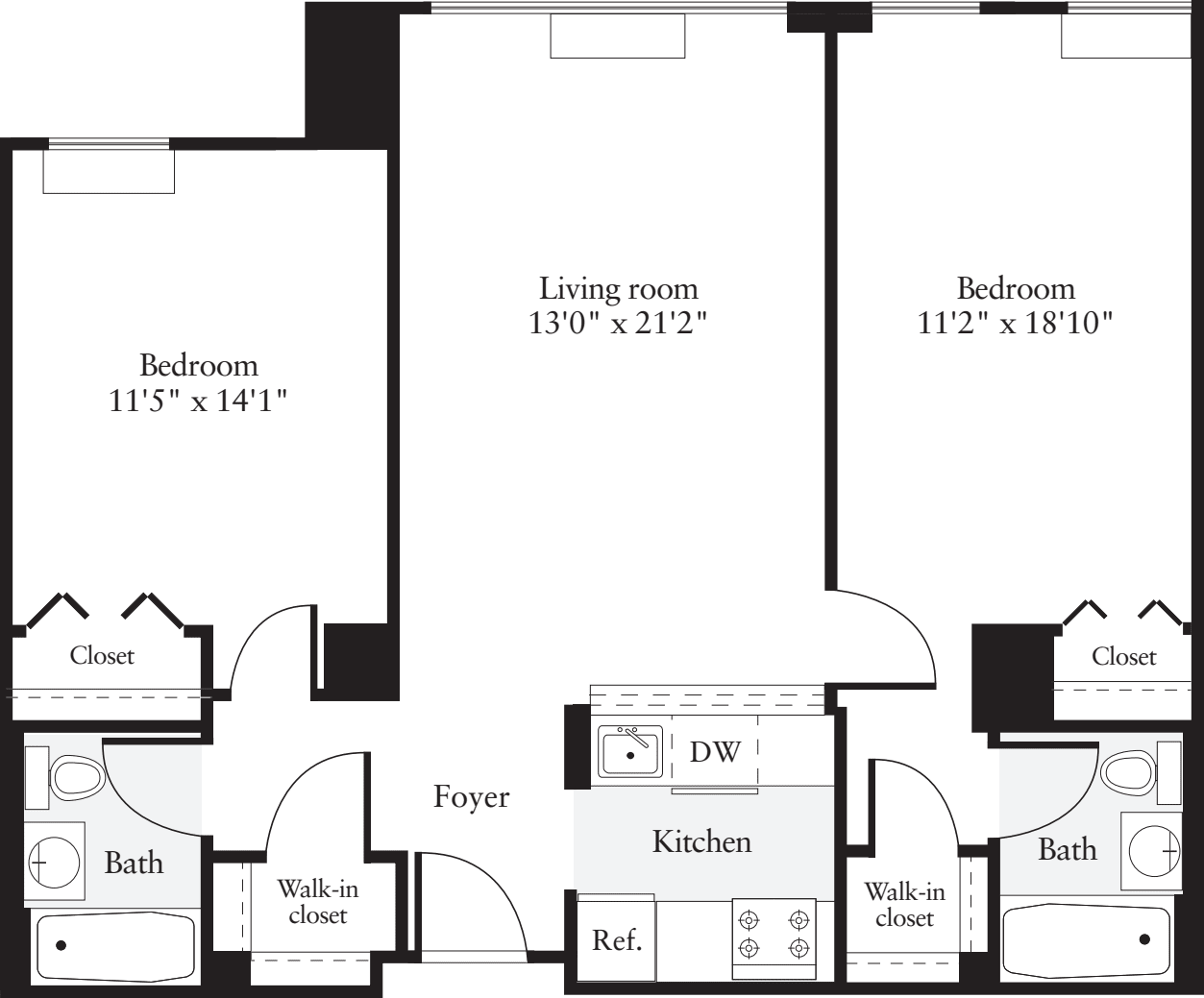 2 Bedrooms G floorplan