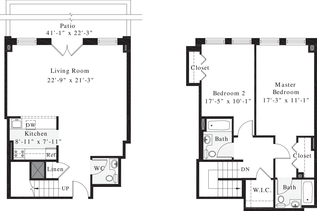 2 Bedrooms Q floorplan