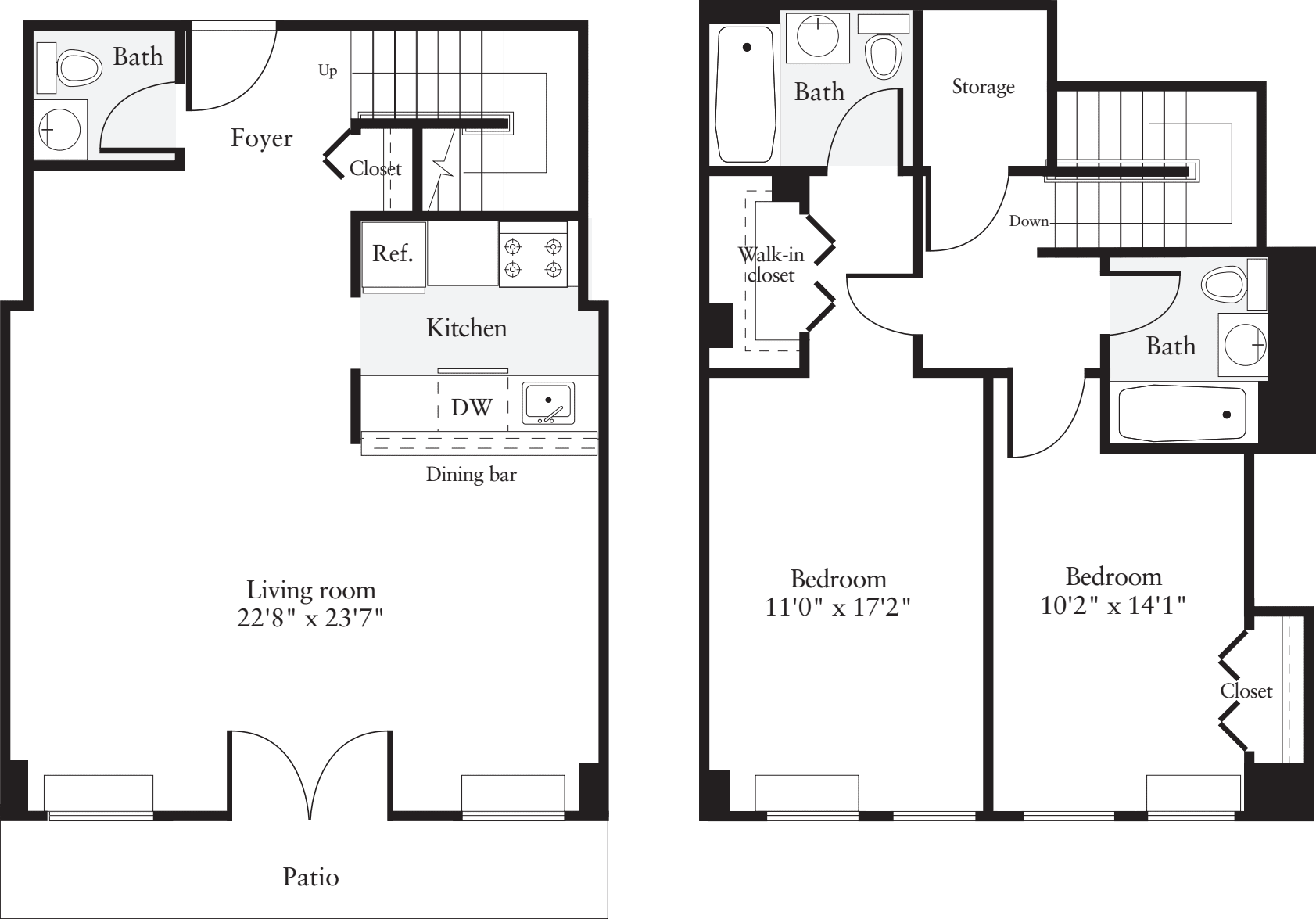2 Bedrooms S floorplan